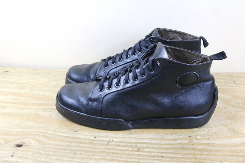 Paul Smith 9 Sneakers Black Leather High Tops Hipster Urban Streetwear